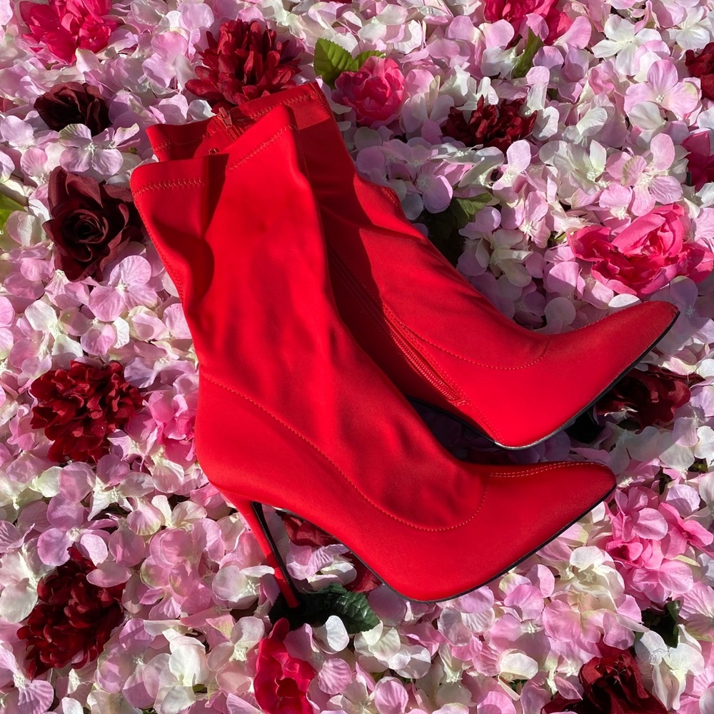 Red sock boot heels